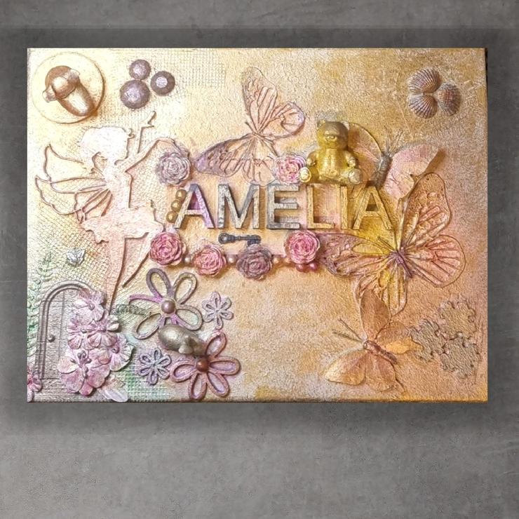 Amelia 3d personalised canvas wall art
